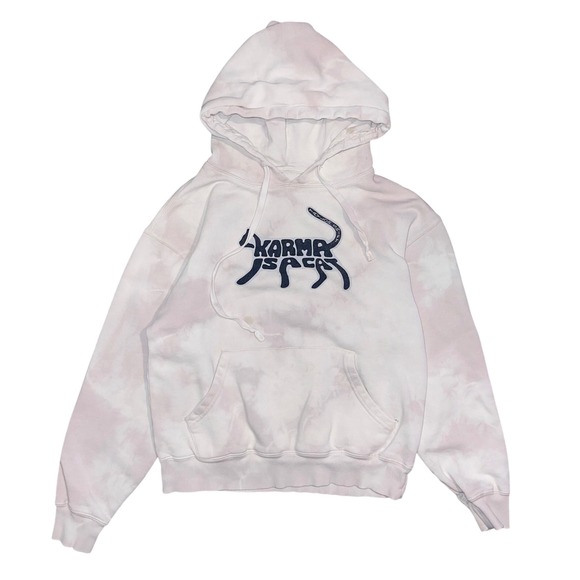 Taylor Swift Tops - Taylor Swift Midnights Karma Is A Cat Tie Dye Hoodie XS Official Merch Stains